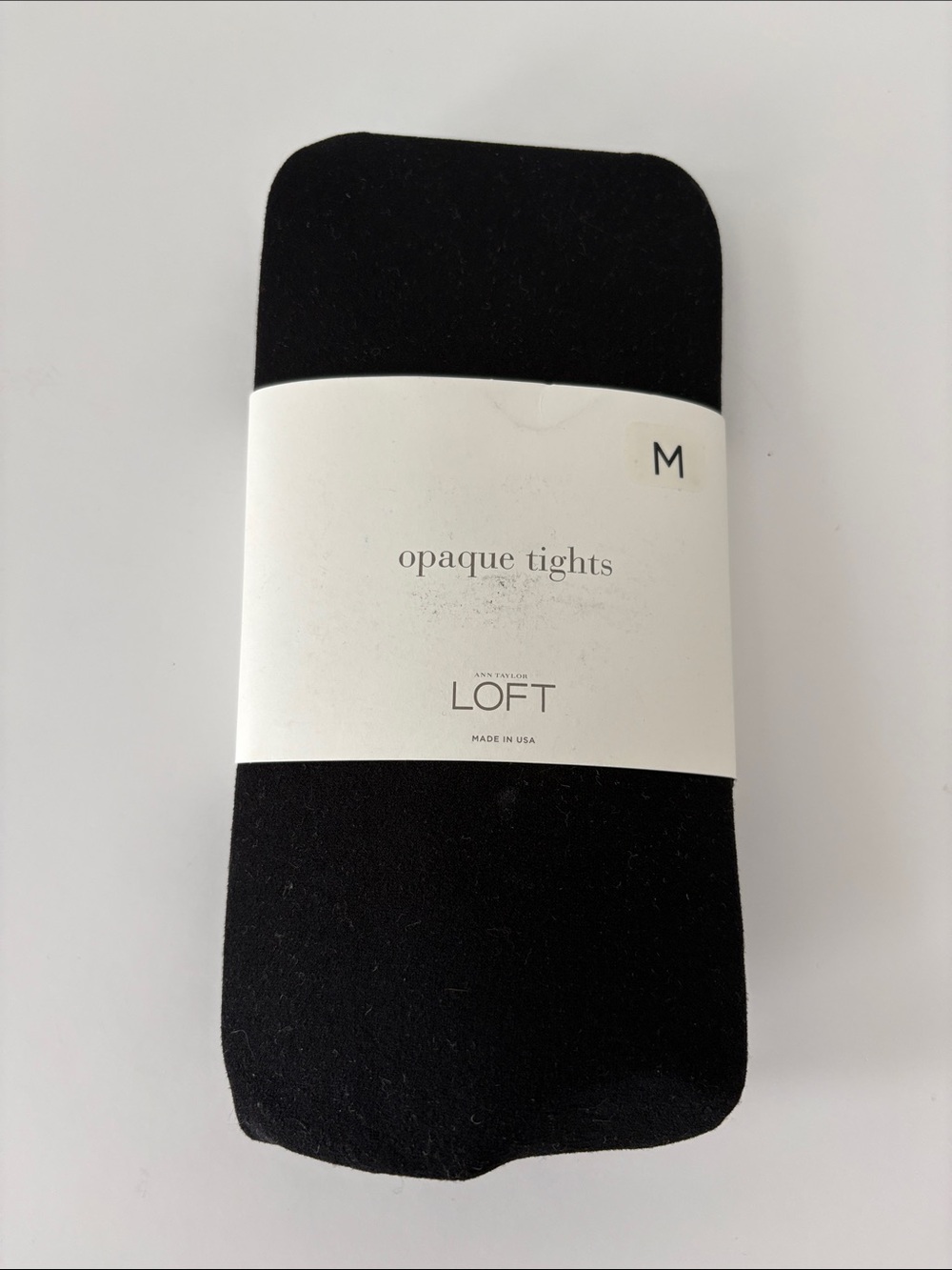 Ann Taylor LOFT Opaque Tights Black size Medium New in Package